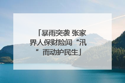 暴雨突袭 张家界人保财险闻“汛”而动护民生