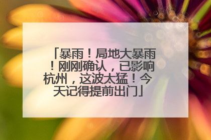 暴雨！局地大暴雨！刚刚确认，已影响杭州，这波太猛！今天记得提前出门