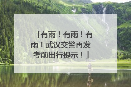 有雨！有雨！有雨！武汉交警再发考前出行提示！
