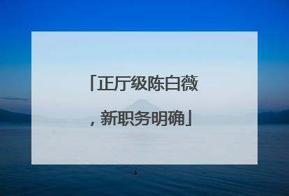 正厅级陈白薇，新职务明确