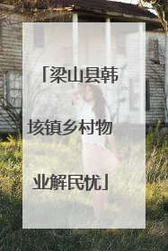 梁山县韩垓镇乡村物业解民忧