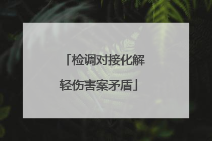 检调对接化解轻伤害案矛盾