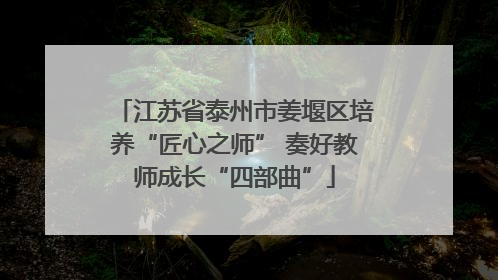 江苏省泰州市姜堰区培养“匠心之师” 奏好教师成长“四部曲”