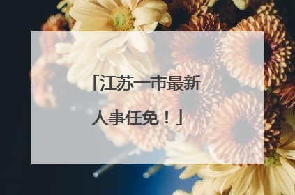 江苏一市最新人事任免！
