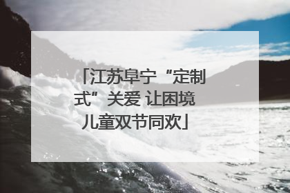 江苏阜宁“定制式”关爱 让困境儿童双节同欢