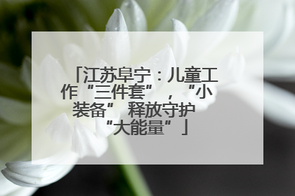 江苏阜宁：儿童工作“三件套”，“小装备” 释放守护 “大能量”