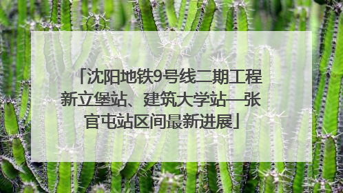 沈阳地铁9号线二期工程新立堡站、建筑大学站—张官屯站区间最新进展
