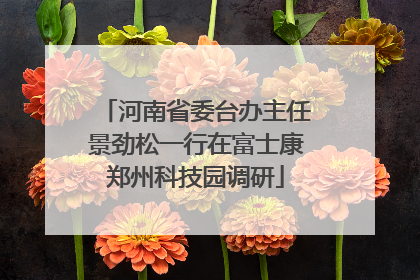 河南省委台办主任景劲松一行在富士康郑州科技园调研