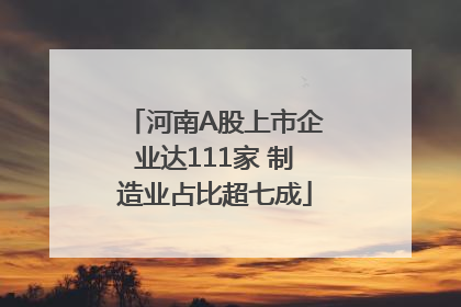河南A股上市企业达111家 制造业占比超七成
