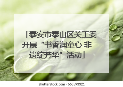 泰安市泰山区关工委开展“书香润童心 非遗绽芳华”活动