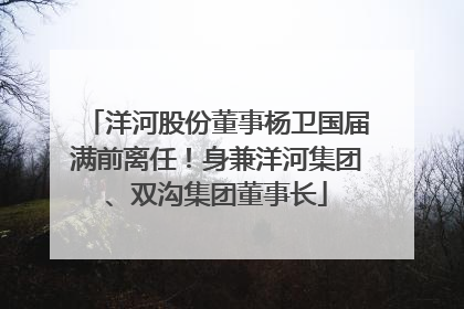 洋河股份董事杨卫国届满前离任！身兼洋河集团、双沟集团董事长