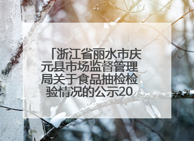 浙江省丽水市庆元县市场监督管理局关于食品抽检检验情况的公示2025年第3期
