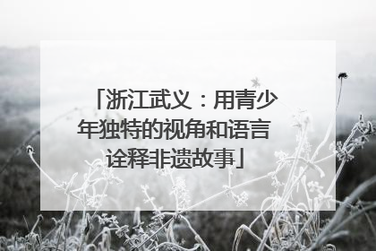 浙江武义：用青少年独特的视角和语言诠释非遗故事