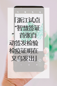 浙江试点“智慧签证” 首张自动签发检验检疫证明在义乌发出