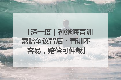 深一度｜孙继海青训索赔争议背后：青训不容易，赔偿可仲裁