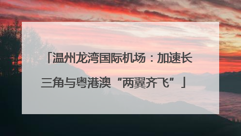 温州龙湾国际机场：加速长三角与粤港澳“两翼齐飞”