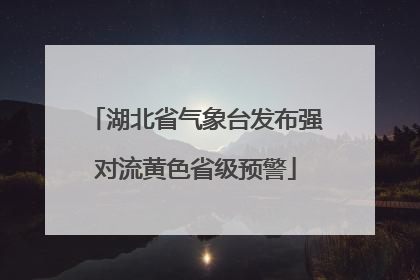 湖北省气象台发布强对流黄色省级预警