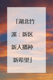 湖北竹溪：新区新人播种新希望