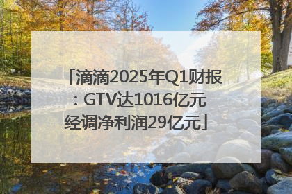 滴滴2025年Q1财报：GTV达1016亿元 经调净利润29亿元