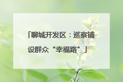 聊城开发区：巡察铺设群众“幸福路”