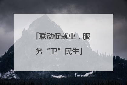 联动促就业，服务“卫”民生