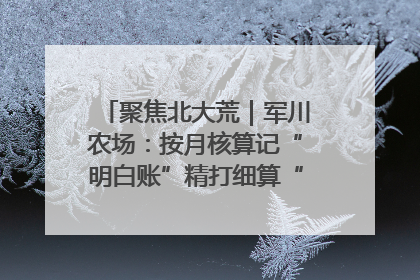 聚焦北大荒｜军川农场：按月核算记“明白账”精打细算“过紧日子”