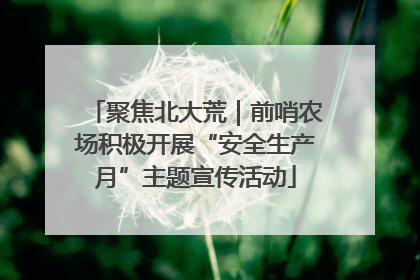 聚焦北大荒｜前哨农场积极开展“安全生产月”主题宣传活动