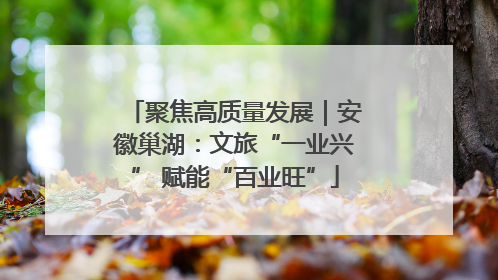 聚焦高质量发展｜安徽巢湖：文旅“一业兴” 赋能“百业旺”