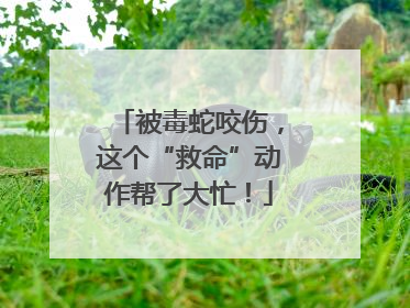 被毒蛇咬伤，这个“救命”动作帮了大忙！