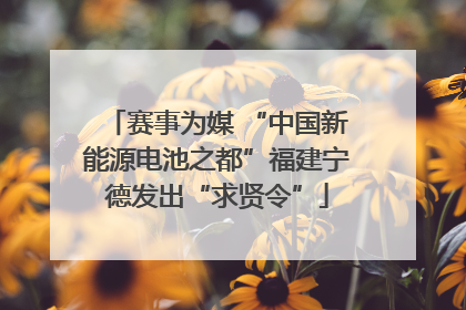 赛事为媒 “中国新能源电池之都”福建宁德发出“求贤令”