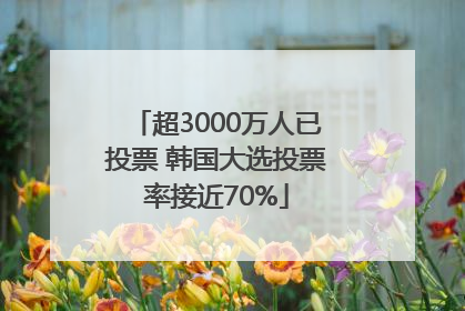 超3000万人已投票 韩国大选投票率接近70%