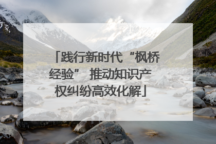 践行新时代“枫桥经验” 推动知识产权纠纷高效化解