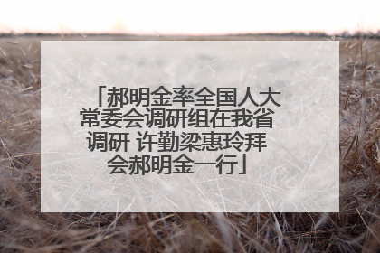 郝明金率全国人大常委会调研组在我省调研 许勤梁惠玲拜会郝明金一行