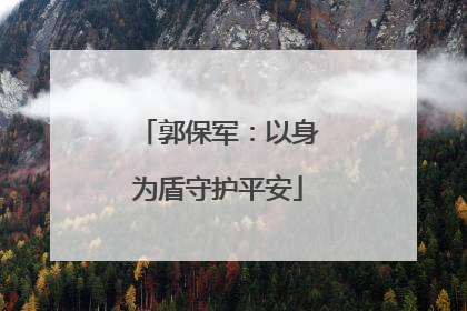 郭保军：以身为盾守护平安