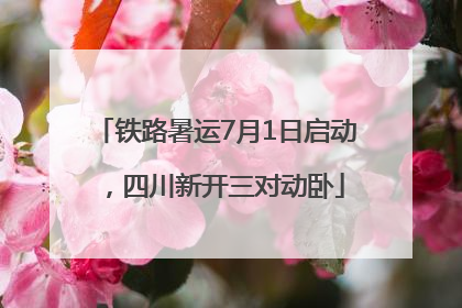 铁路暑运7月1日启动，四川新开三对动卧