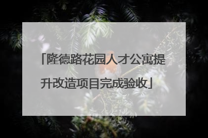 隆德路花园人才公寓提升改造项目完成验收