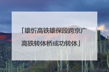 雄忻高铁雄保段跨京广高铁转体桥成功转体