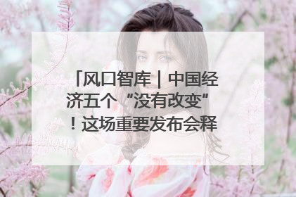 风口智库｜中国经济五个“没有改变”！这场重要发布会释放三点信号