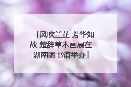 风吹兰芷 芳华如故 楚辞草木画展在湖南图书馆举办