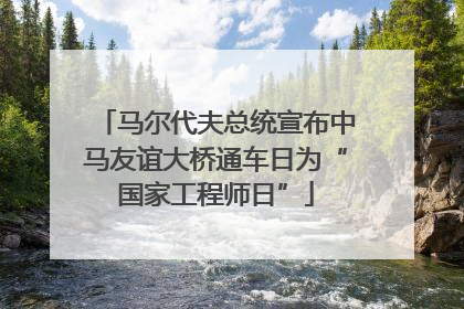 马尔代夫总统宣布中马友谊大桥通车日为“国家工程师日”
