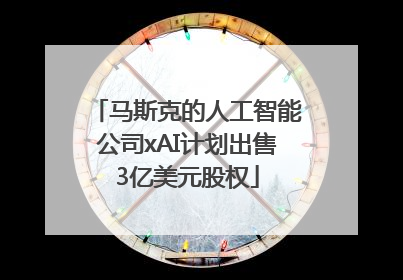 马斯克的人工智能公司xAI计划出售3亿美元股权
