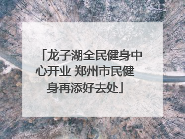 龙子湖全民健身中心开业 郑州市民健身再添好去处