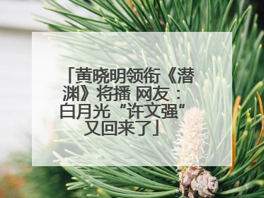 黄晓明领衔《潜渊》将播 网友：白月光“许文强”又回来了