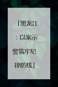 黑龙江：以案示警筑牢纪律防线