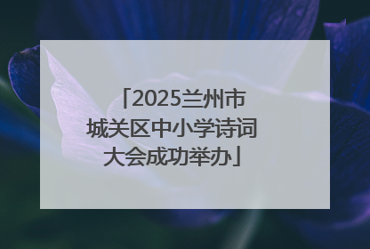 2025兰州市城关区中小学诗词大会成功举办