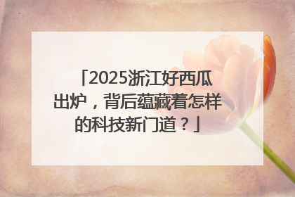 2025浙江好西瓜出炉，背后蕴藏着怎样的科技新门道？