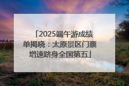 2025端午游成绩单揭晓：太原景区门票增速跻身全国第五