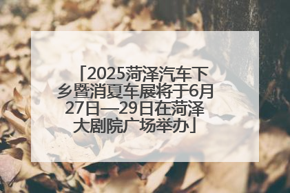 2025菏泽汽车下乡暨消夏车展将于6月27日—29日在菏泽大剧院广场举办