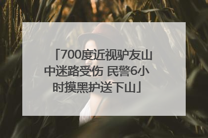 700度近视驴友山中迷路受伤 民警6小时摸黑护送下山