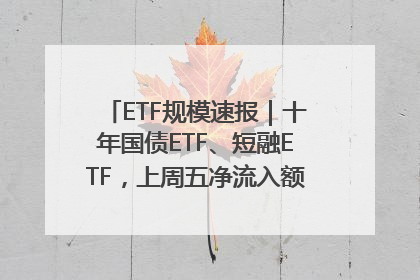 ETF规模速报｜十年国债ETF、短融ETF，上周五净流入额均超20亿元